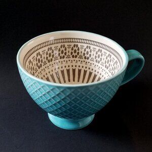 Signature Housewares Pad Print Footed Turquoise Mug